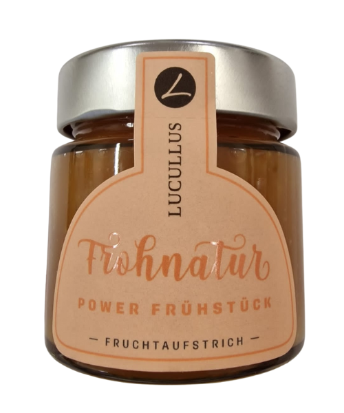 Aufstrich Frühstück mit Orangen, Äpfeln und Nüssen